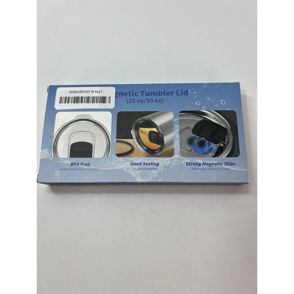 Generic Magnetic Tumbler Lid 2 Pack Unisex 20oz 30oz Clear NEW Splash Resistant - Picture 2 of 5